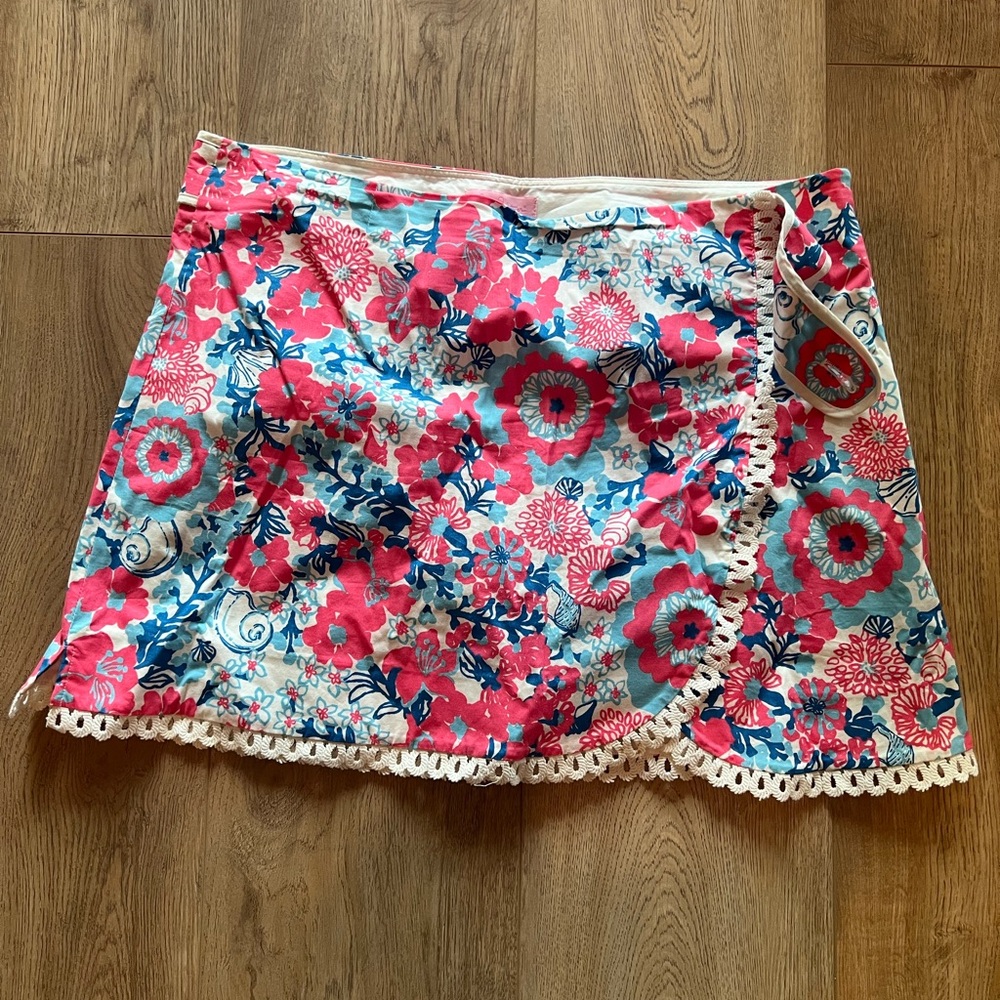 Lilly Pulitzer Pink and Blue Floral Skirt